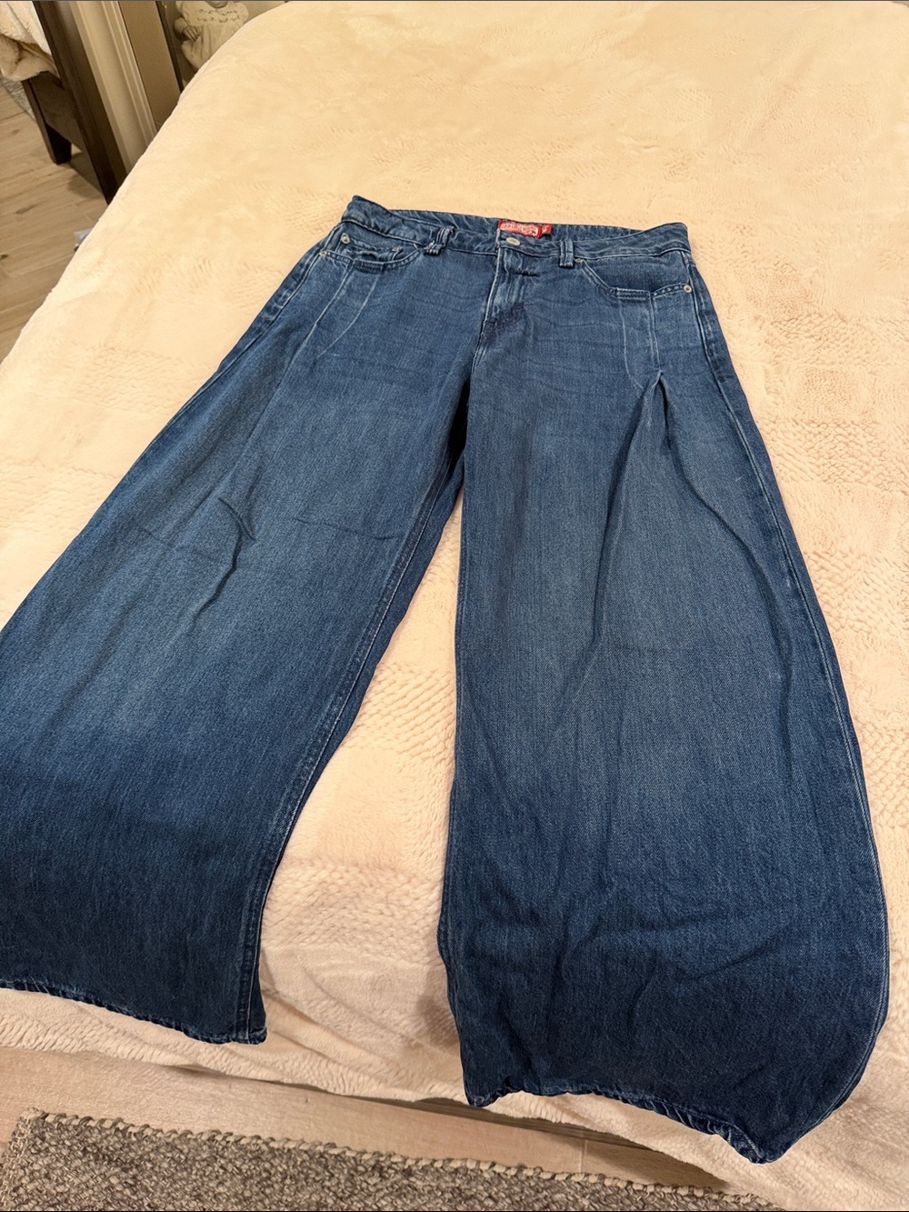 Lucky Brand Pilazzo Wide-Leg Jeans in Dark Blue Wash